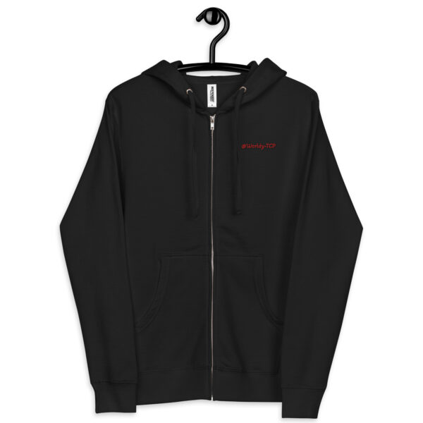 Worldy TCP Theme. Unisex fleece zip up hoodie - Image 3
