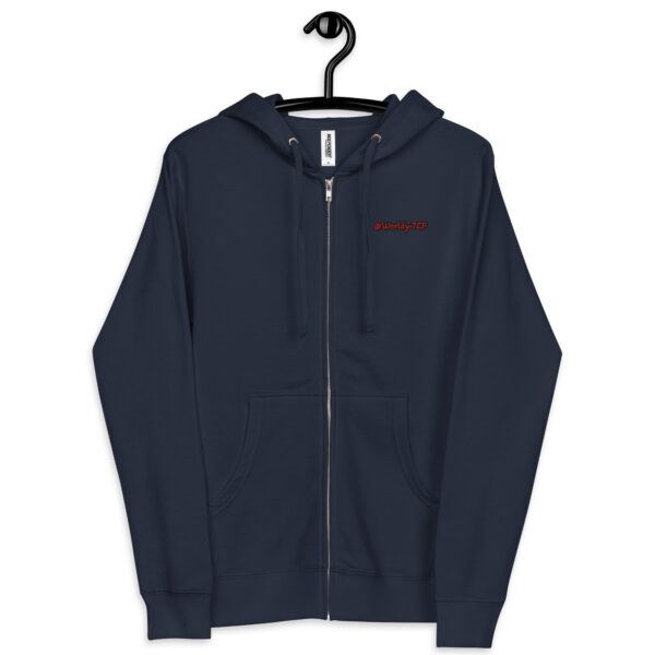 Worldy TCP Theme. Unisex fleece zip up hoodie