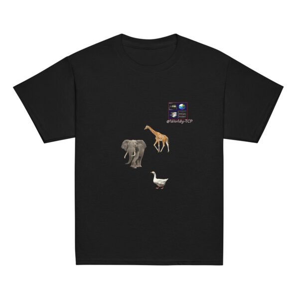 The Elephant, the giraffe and the duck! Cotton junior tshirt - Image 3