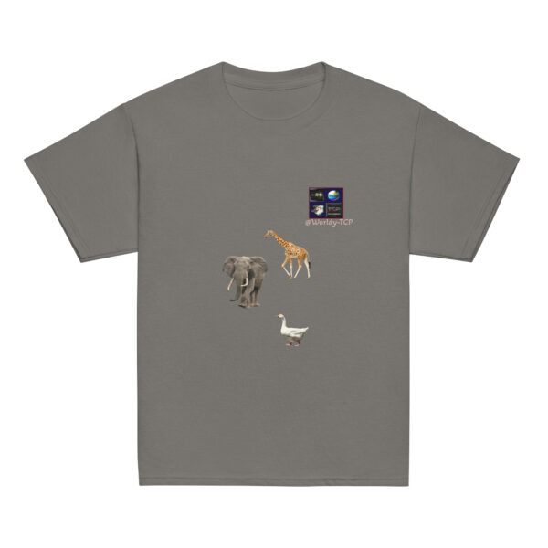 The Elephant, the giraffe and the duck! Cotton junior tshirt - Image 5