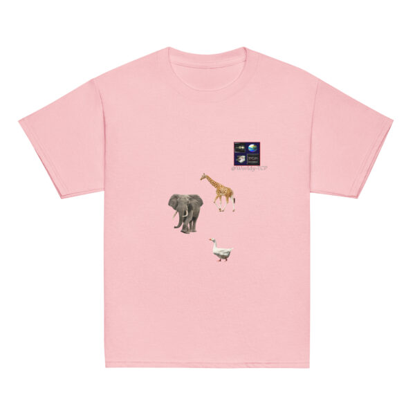 The Elephant, the giraffe and the duck! Cotton junior tshirt - Image 2