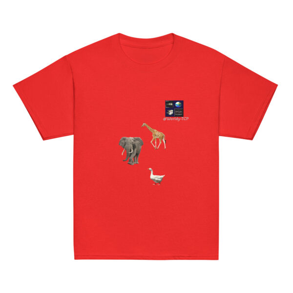The Elephant, the giraffe and the duck! Cotton junior tshirt - Image 11